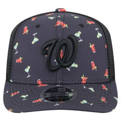 Washington Nationals New Era Adventure Drinks Pattern 9SEVENTY Stretch-Snap Hat - Black - New Era on Sale
