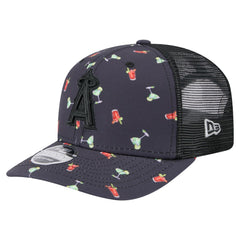 Los Angeles Angels New Era Adventure Drinks Pattern 9SEVENTY Stretch-Snap Hat - Black - New Era Sale