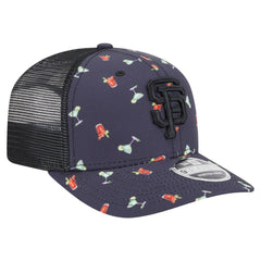 San Francisco Giants New Era Adventure Drinks Pattern 9SEVENTY Stretch-Snap Hat - Black - New Era Lifestyle