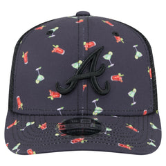 Atlanta Braves New Era Adventure Drinks Pattern 9SEVENTY Stretch-Snap Hat - Black - New Era on Sale