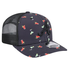 Atlanta Braves New Era Adventure Drinks Pattern 9SEVENTY Stretch-Snap Hat - Black - New Era on Sale