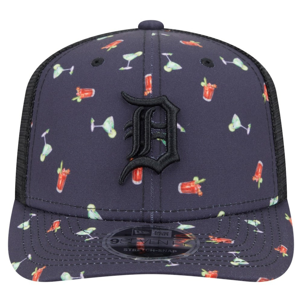 Detroit Tigers New Era Adventure Drinks Pattern 9SEVENTY Stretch-Snap Hat - Navy - New Era Online