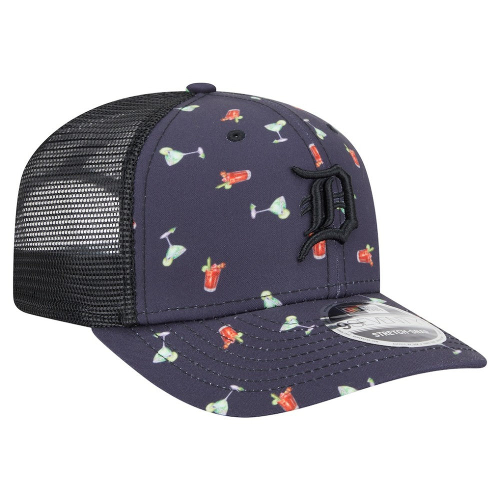 Detroit Tigers New Era Adventure Drinks Pattern 9SEVENTY Stretch-Snap Hat - Navy - New Era Online