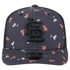St. Louis Cardinals New Era Adventure Drinks Pattern 9SEVENTY Stretch-Snap Hat - Black - New Era Discount