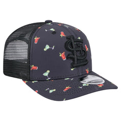 St. Louis Cardinals New Era Adventure Drinks Pattern 9SEVENTY Stretch-Snap Hat - Black - New Era Discount