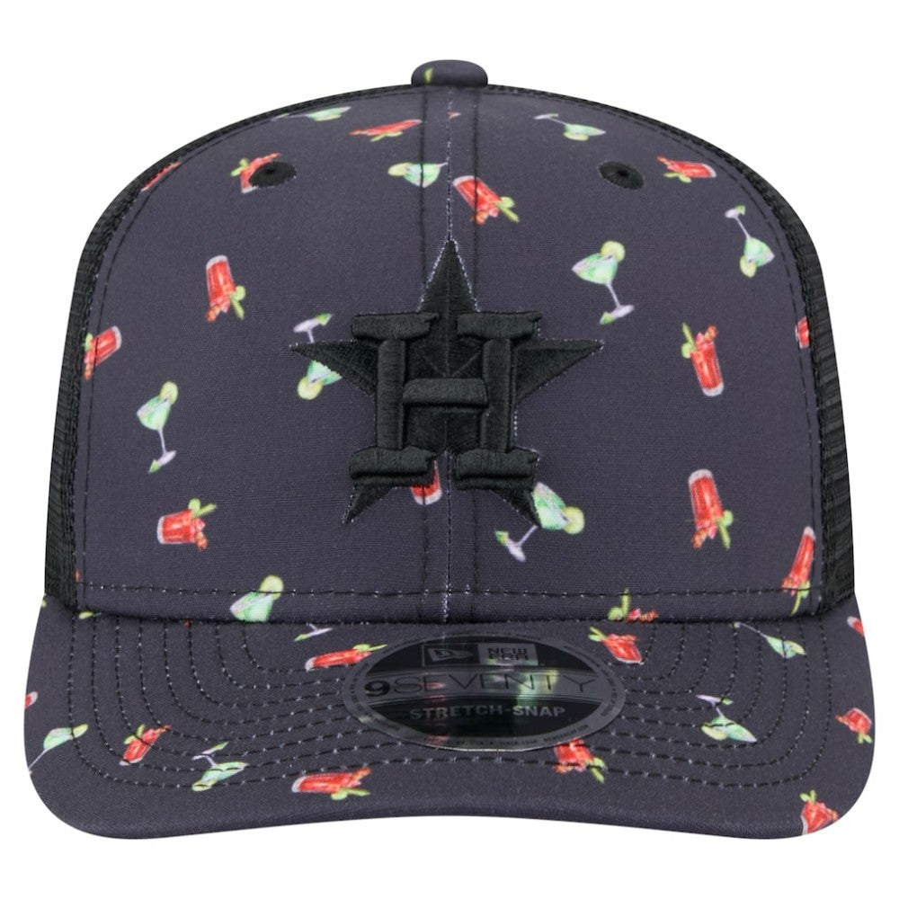 Houston Astros New Era Adventure Drinks Pattern 9SEVENTY Stretch-Snap Hat - Black - New Era on Sale