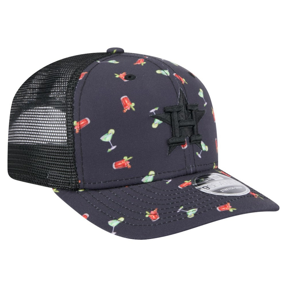 Houston Astros New Era Adventure Drinks Pattern 9SEVENTY Stretch-Snap Hat - Black - New Era on Sale