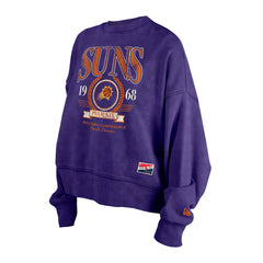 Phoenix Suns Women's Throwback Vintage Enzyme Wash Oversized Boxy Pullover Sweatshirt Purple | New Era