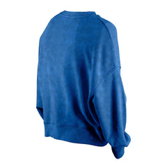 Philadelphia 76ers Women's Throwback Vintage Enzyme Wash Oversized Boxy Pullover Sweatshirt Royal | New Era