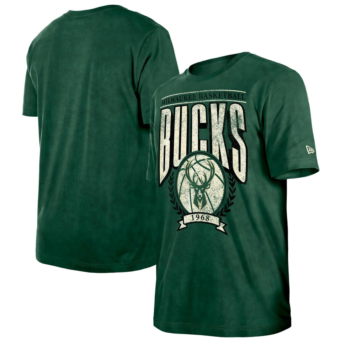 Milwaukee Bucks Throwback Vintage Boxy Mineral Wash T-Shirt Hunter Green | New Era outlet