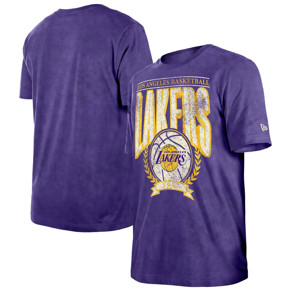 Los Angeles Lakers Throwback Vintage Boxy Mineral Wash T-Shirt Purple | New Era outlet