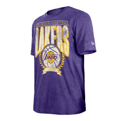 Los Angeles Lakers Throwback Vintage Boxy Mineral Wash T-Shirt Purple | New Era outlet