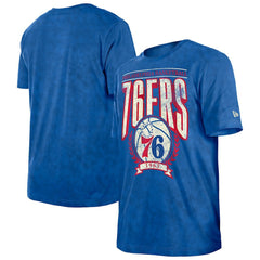 Philadelphia 76ers Throwback Vintage Boxy Mineral Wash T-Shirt Royal | New Era Lifestyle