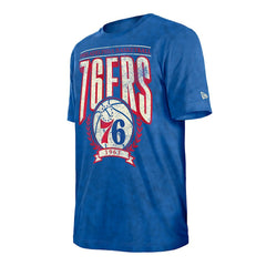 Philadelphia 76ers Throwback Vintage Boxy Mineral Wash T-Shirt Royal | New Era Lifestyle