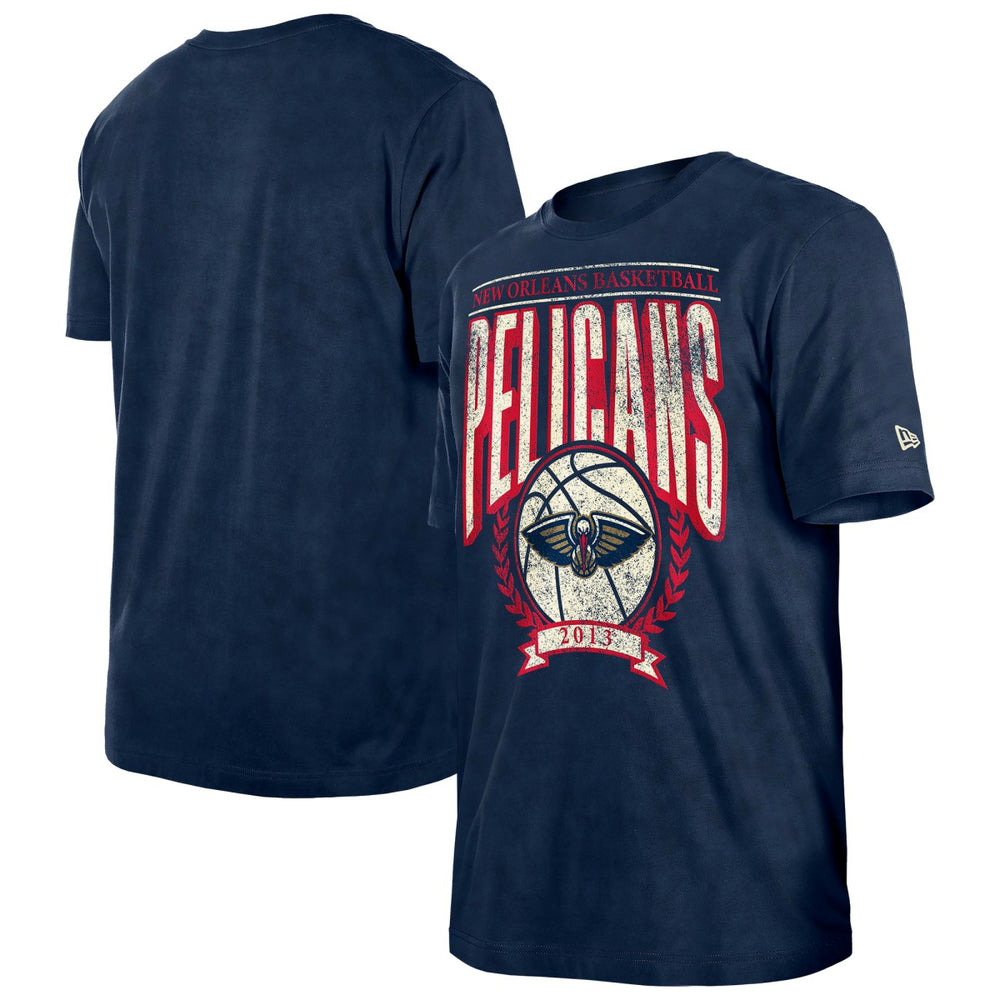 New Orleans Pelicans Throwback Vintage Boxy Mineral Wash T-Shirt Navy | New Era Near Me