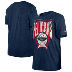 New Orleans Pelicans Throwback Vintage Boxy Mineral Wash T-Shirt Navy | New Era Near Me