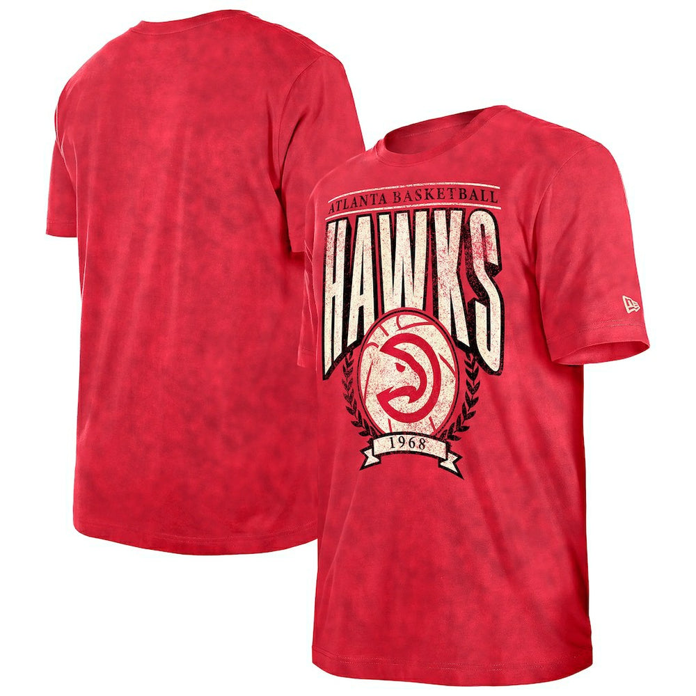 Atlanta Hawks Throwback Vintage Boxy Mineral Wash T-Shirt Red | New Era for sale