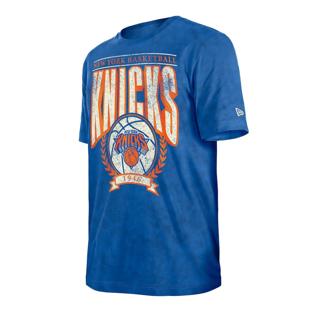 New York Knicks Throwback Vintage Boxy Mineral Wash T-Shirt Blue | New Era discount