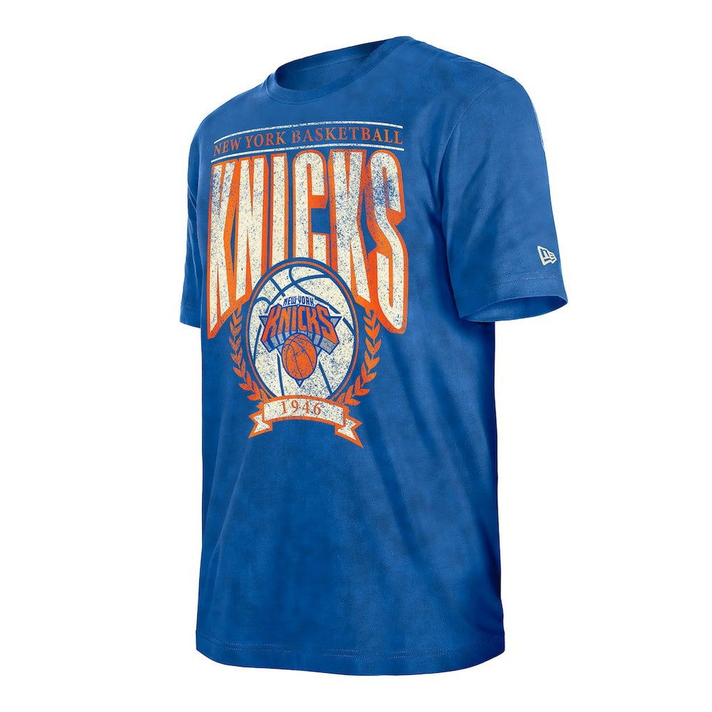 New York Knicks Throwback Vintage Boxy Mineral Wash T-Shirt Blue | New Era discount