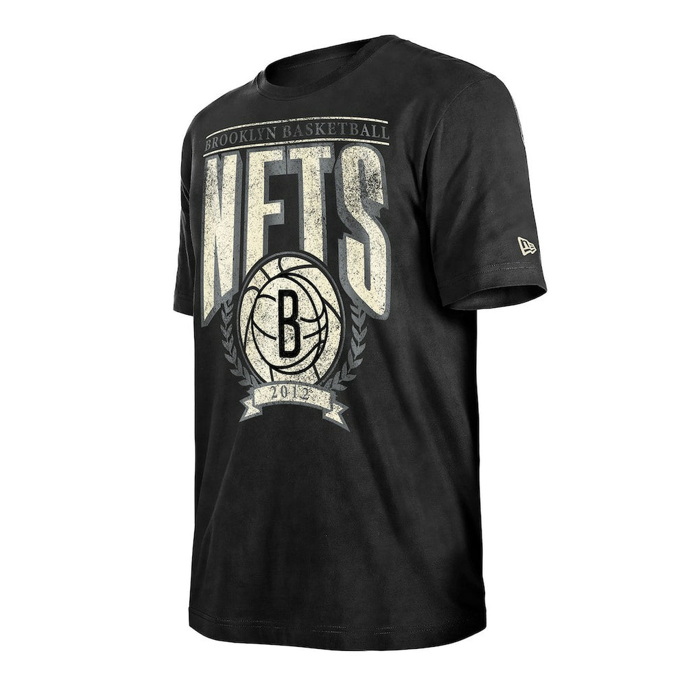 Brooklyn Nets Throwback Vintage Boxy Mineral Wash T-Shirt Black | New Era Near Me