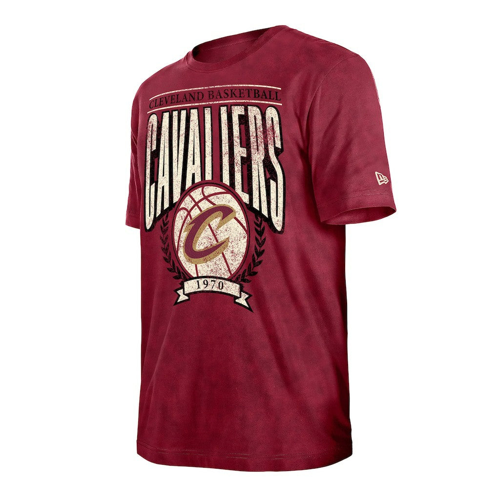 Cleveland Cavaliers Throwback Vintage Boxy Mineral Wash T-Shirt for sale Wine | New Era
