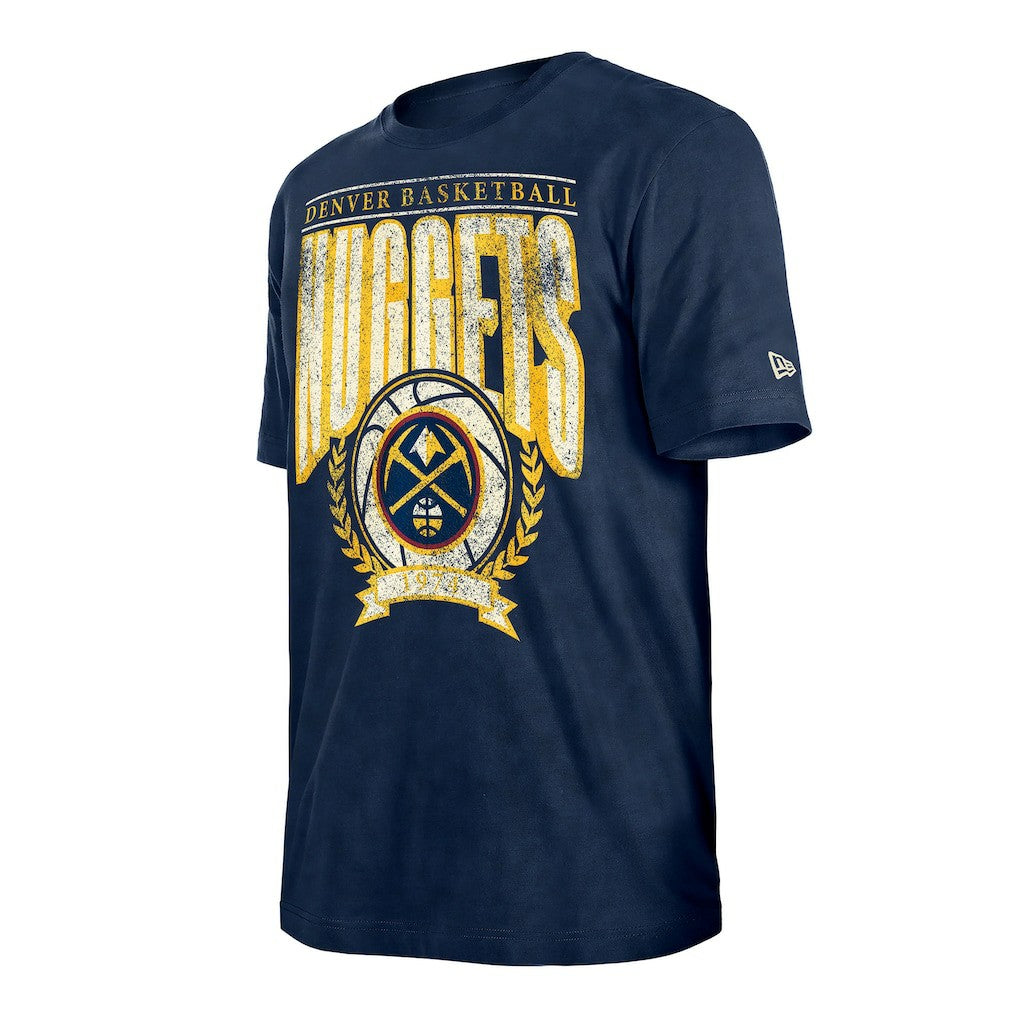 Denver Nuggets Throwback Vintage Boxy Mineral Wash T-Shirt for sale Navy | New Era discount