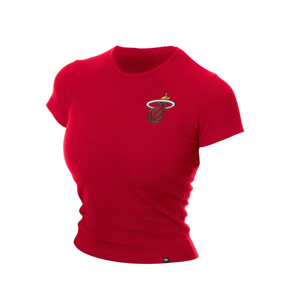 Miami Heat Women's Leisure Collection Baby Doll Cropped T-Shirt Dark Red | New Era outlet