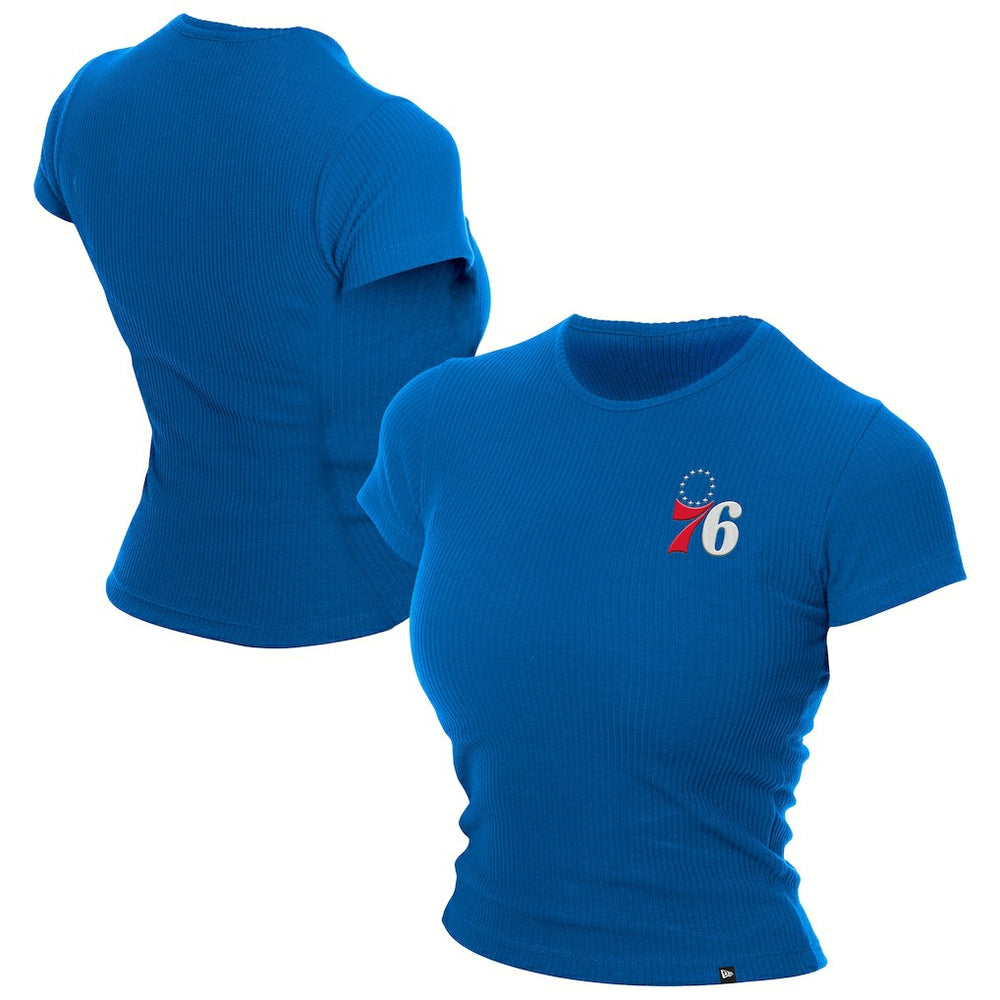 Philadelphia 76ers Women's Leisure Collection Baby Doll Cropped T-Shirt Blue | New Era online