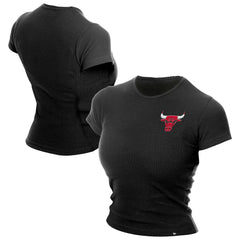 Chicago Bulls Women's Leisure Collection Baby Doll Cropped T-Shirt for sale Black | New Era