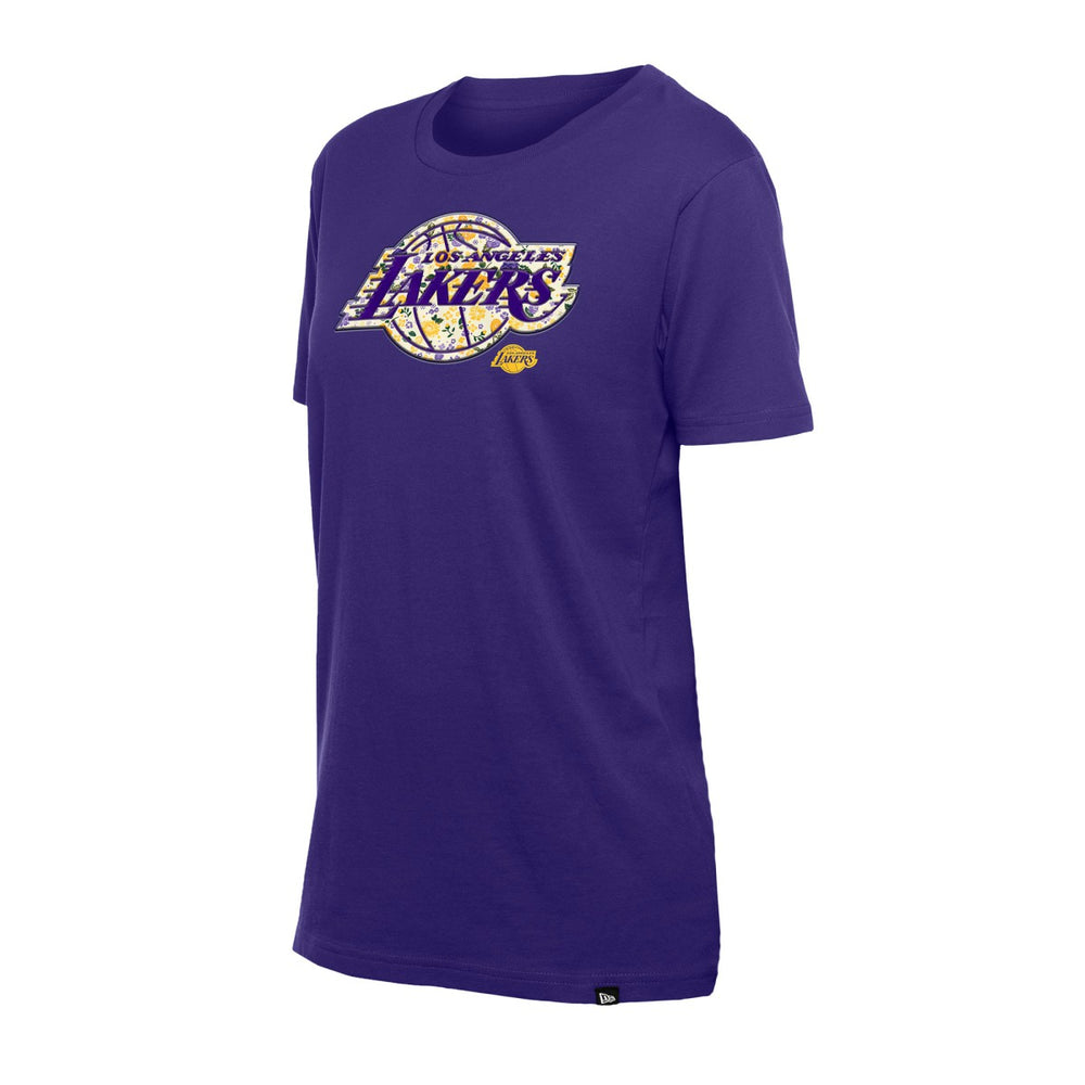 Los Angeles Lakers Women's Glam Game Flower T-Shirt Purple | New Era Near Me