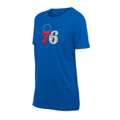 Philadelphia 76ers Women's Glam Game Flower T-Shirt Royal | New Era