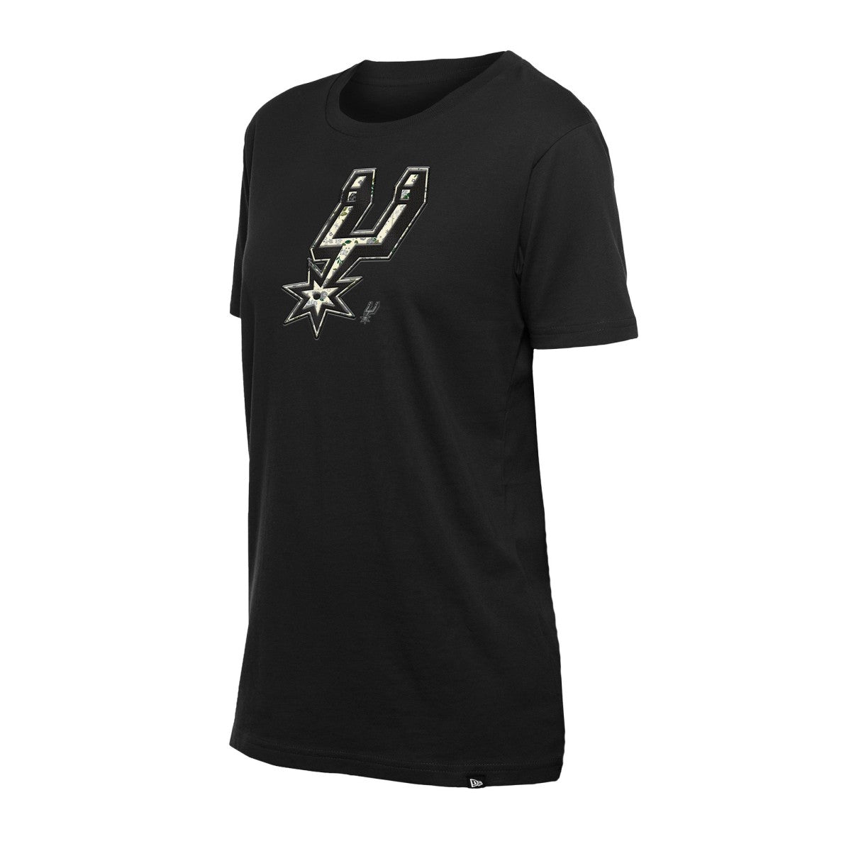 San Antonio Spurs Women's Glam Game Flower T-Shirt Black | New Era Lifestyle