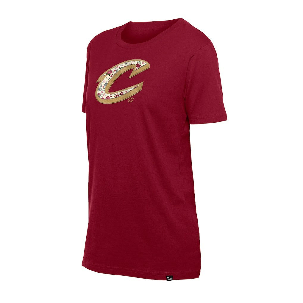 Cleveland Cavaliers Women's Glam Game Flower T-Shirt for sale Wine | New Era online