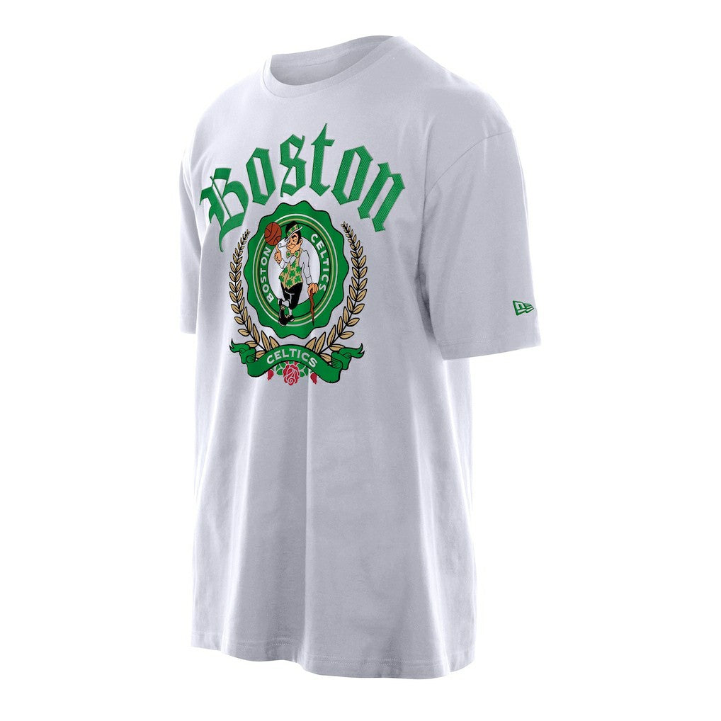 Boston Celtics Throwback Prep Oversized T-Shirt White | New Era