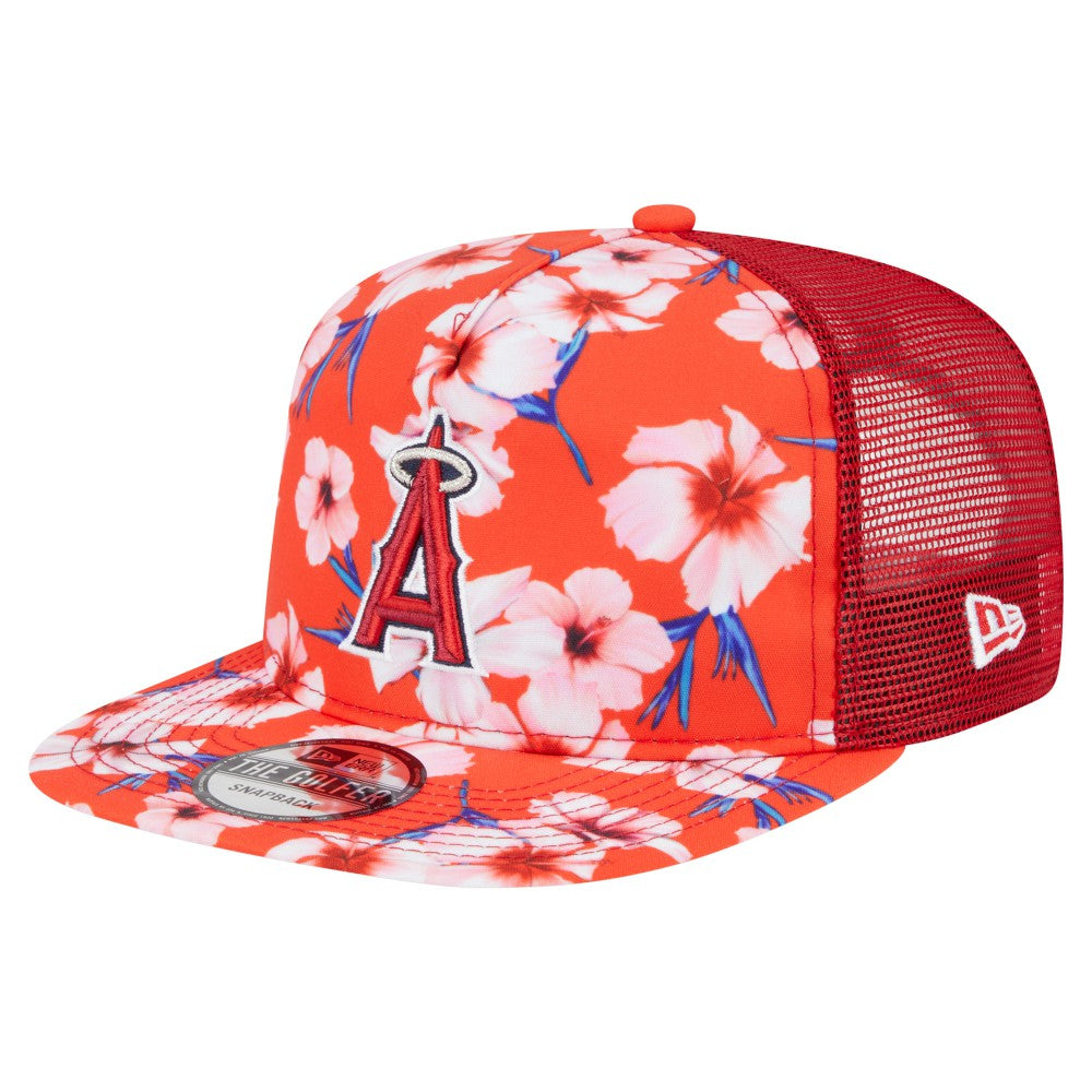 Los Angeles Angels New Era Adventure Pattern Golfer Trucker Snapback Hat - Red - New Era Sale