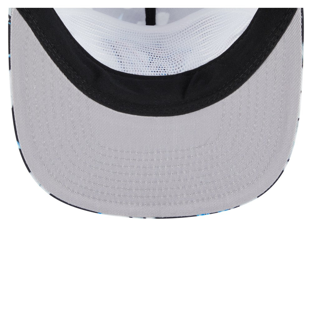 Miami Marlins New Era Adventure Pattern Golfer Trucker Snapback Hat - Black - New Era Discount