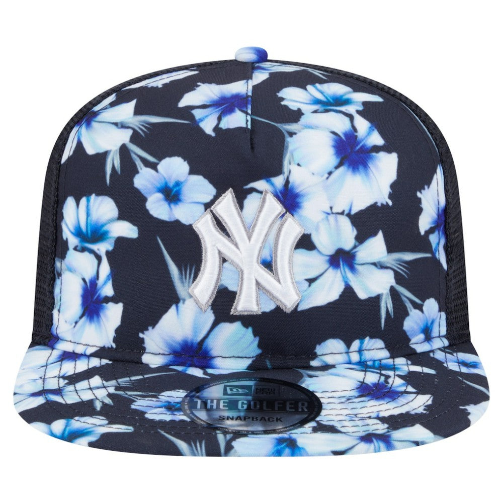 New York Yankees New Era Adventure Pattern Golfer Trucker Snapback Hat - Navy - New Era Discount