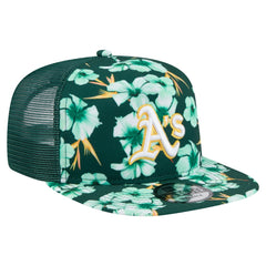 Athletics New Era Adventure Pattern Golfer Trucker Snapback Hat - Green - New Era Lifestyle