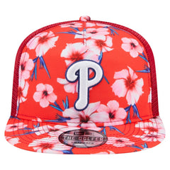 Philadelphia Phillies New Era Adventure Pattern Golfer Trucker Snapback Hat - Red - New Era Discount