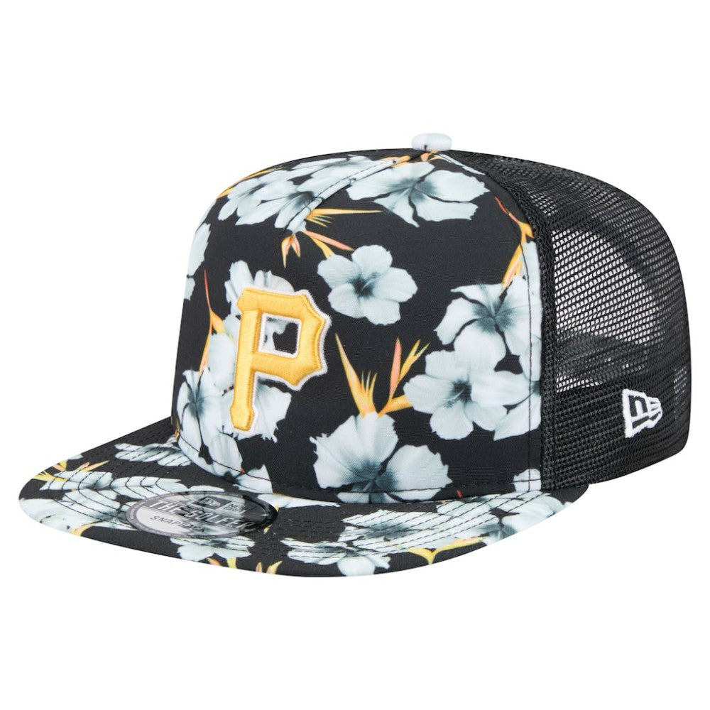 Pittsburgh Pirates New Era Adventure Pattern Golfer Trucker Snapback Hat - Black - New Era Sale