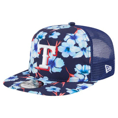 Texas Rangers New Era Adventure Pattern Golfer Trucker Snapback Hat - Royal - New Era Discount