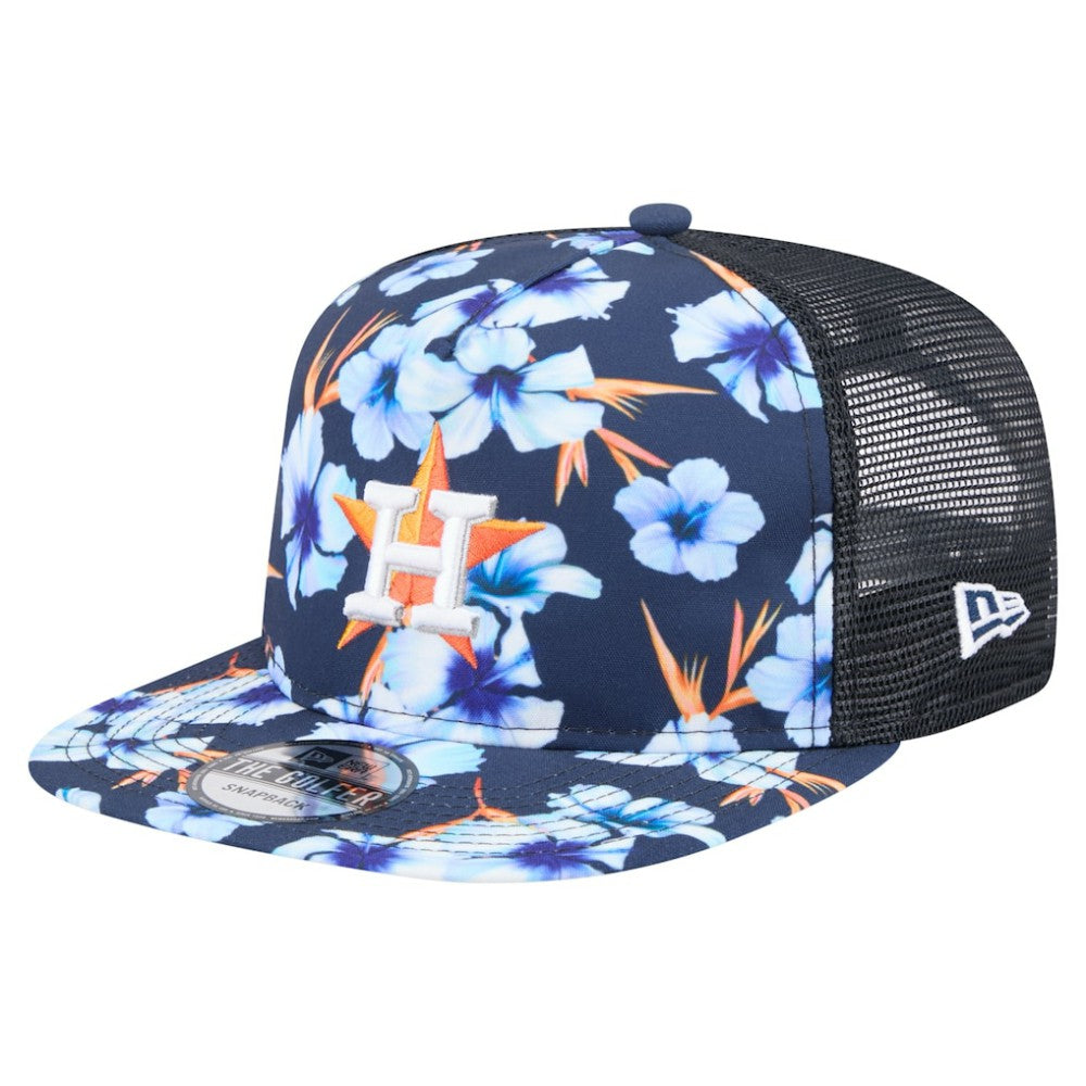 Houston Astros New Era Adventure Pattern Golfer Trucker Snapback Hat - Navy - New Era Lifestyle