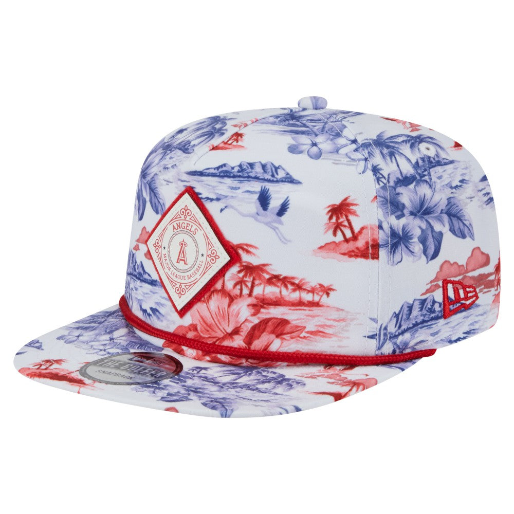 Los Angeles Angels New Era Printed Island Golfer Snapback Hat - White - New Era on Sale