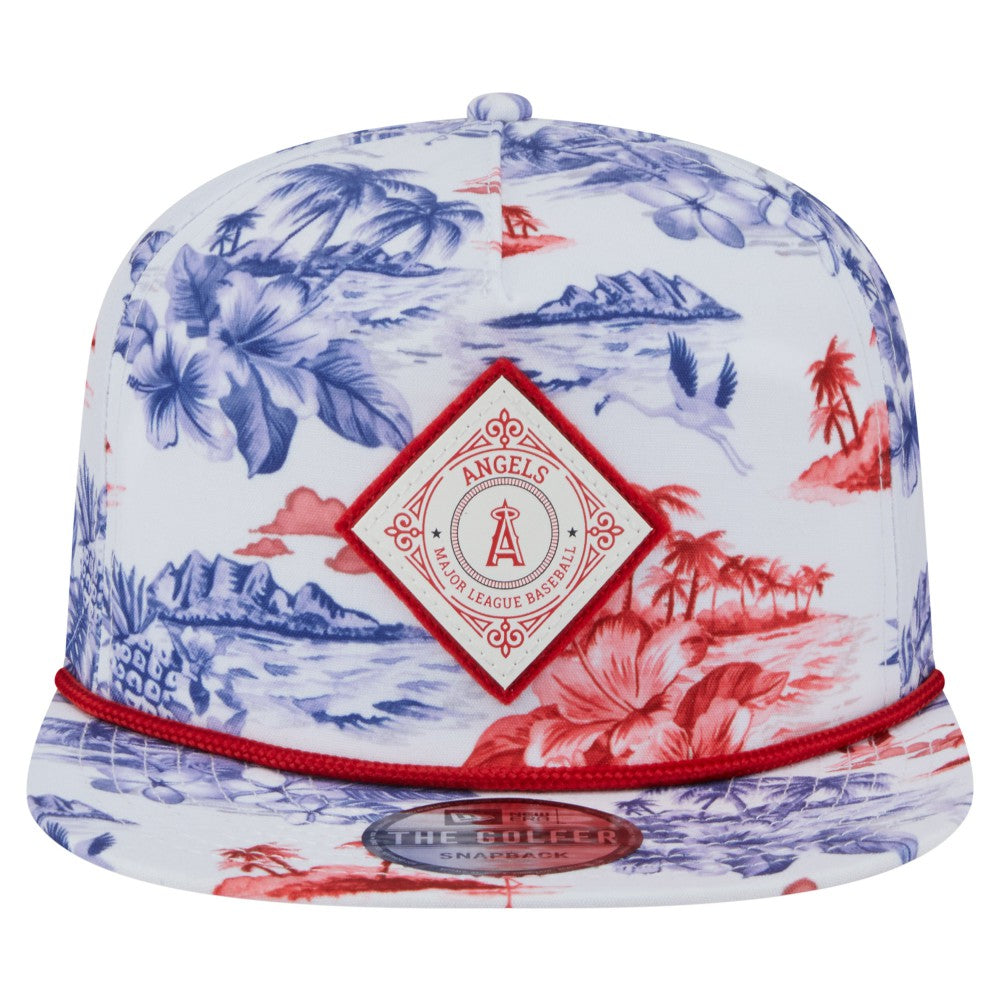 Los Angeles Angels New Era Printed Island Golfer Snapback Hat - White - New Era on Sale