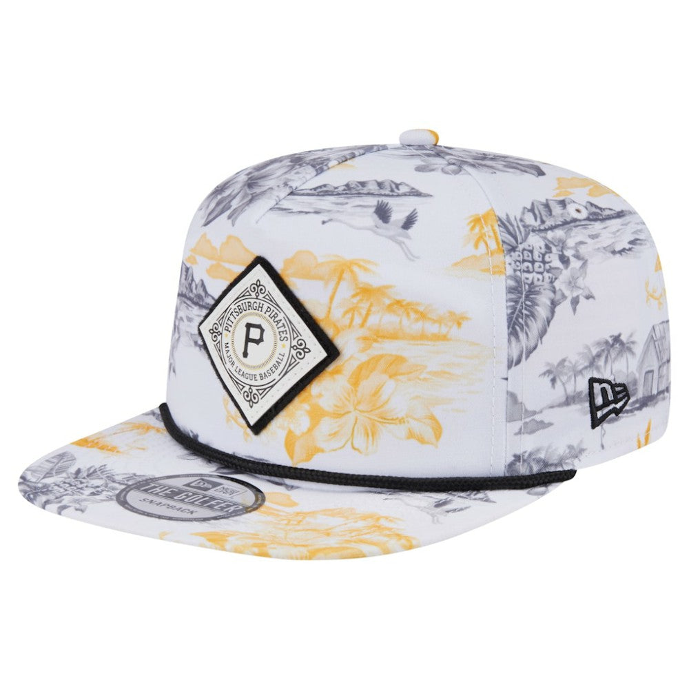 Pittsburgh Pirates New Era Printed Island Golfer Snapback Hat - White - New Era on Sale