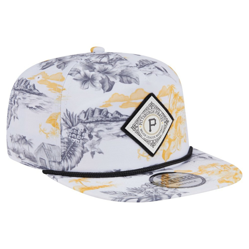Pittsburgh Pirates New Era Printed Island Golfer Snapback Hat - White - New Era on Sale