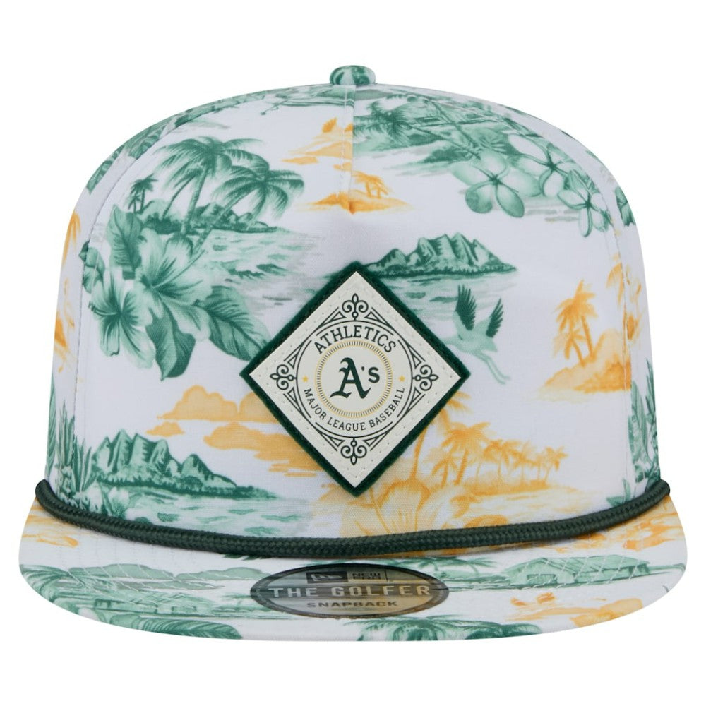 Athletics New Era Printed Island Golfer Snapback Hat - White - New Era Discount