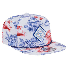Texas Rangers New Era Printed Island Golfer Snapback Hat - White - New Era Discount