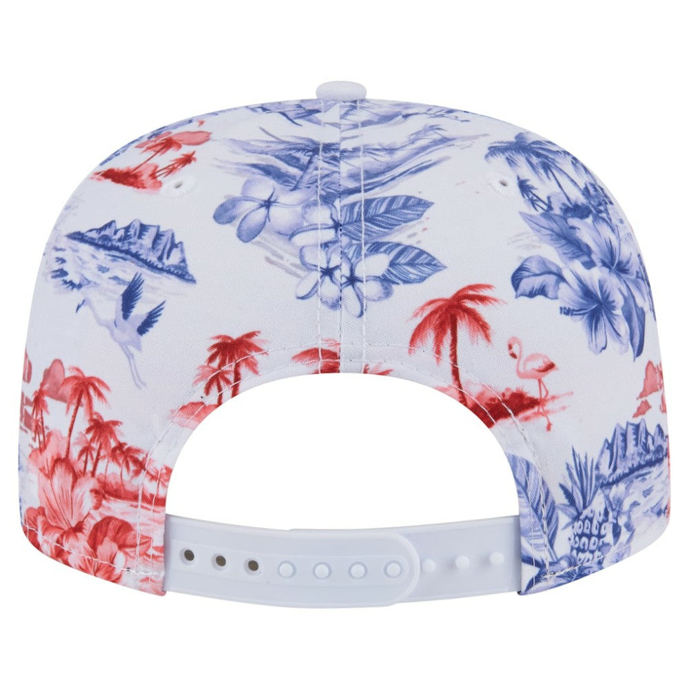Texas Rangers New Era Printed Island Golfer Snapback Hat - White - New Era Discount