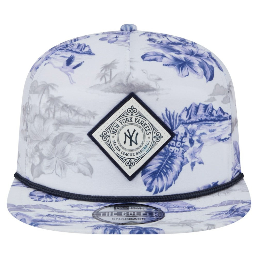 New York Yankees New Era Printed Island Golfer Snapback Hat - White - New Era Online